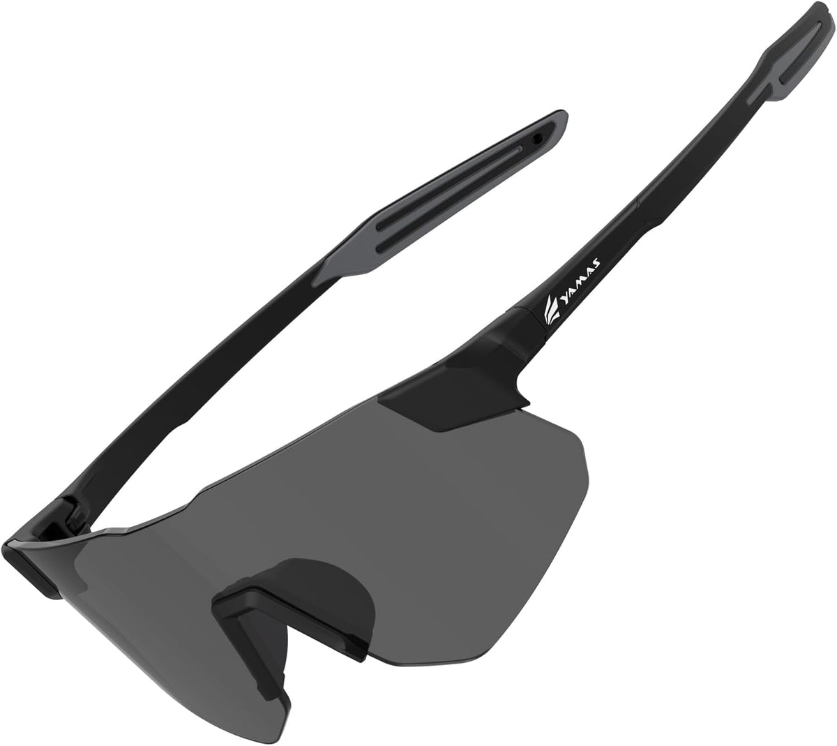 YAMAS Sport Sunglasses for Mens Womens, Wrap around Sunglasses, Non-Slip Nose Pads for Climbing and Running, UV400 Protection