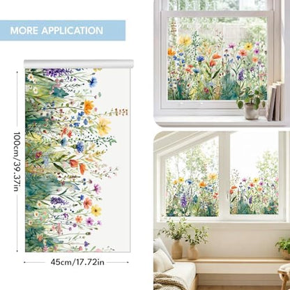 ADD.HERES Stained Glass Window Film, Window Film Decorative, 17.5 x 78.7 in