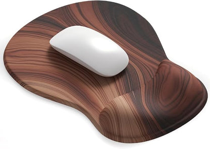 ErgoComfort Gel Wrist Rest Mouse Pad-Ergonomic Office Mousepad with Wrist Support-Non-Slip, Design Desk Accessories Mat for Home&Game Decor (08Walnut Grain)