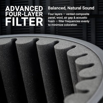 sE Electronics RF-X Reflexion Filter - Portable Microphone Isolation Shield for Recording Music, Podcasts & Voice-Overs - Four-Layer Acoustic Sound Shield for Home Recording Studio Equipment (Black)