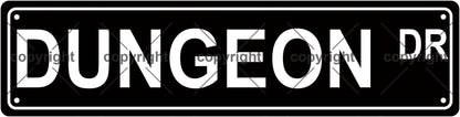 DUNGEON DR Space Metal Tin Street Sign Bar Cafe Garage Cave Home Room Wall Bathroom Farmhouse Garden Porch Patio Decor, 16 x 4 Inch