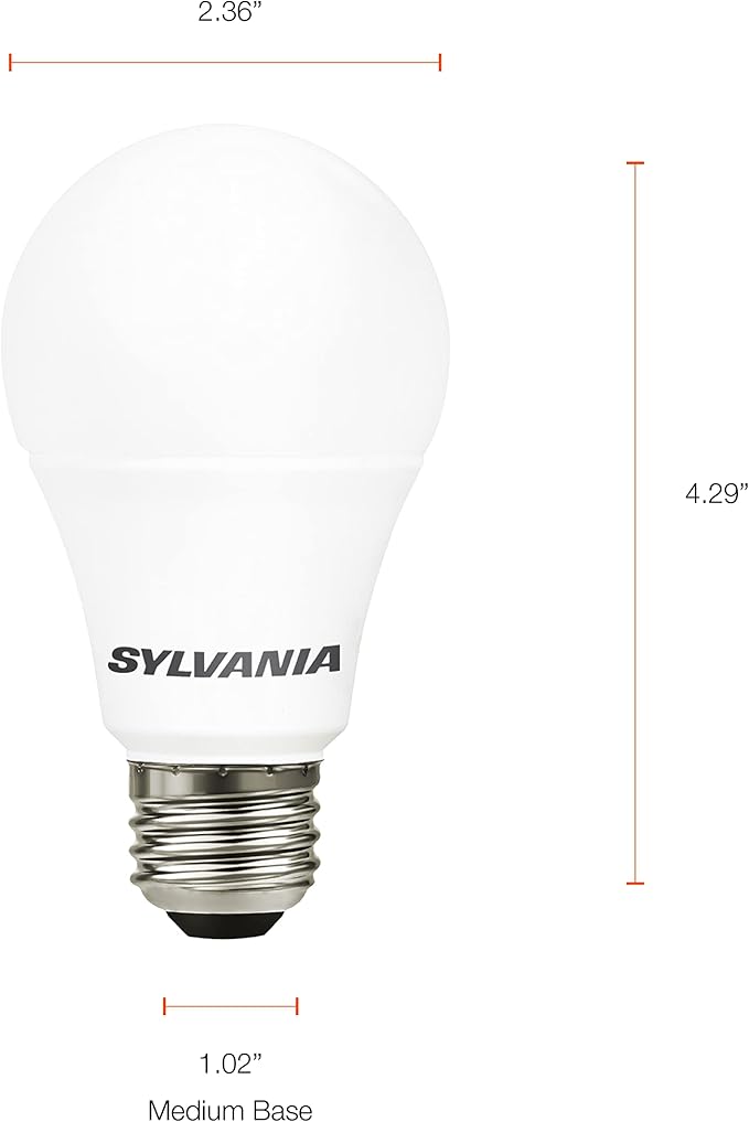 Sylvania LED A19 Light Bulb, 100W = 14W, Non-Dimmable, Frosted Finish, 1500 Lumens, 5000K, Daylight - 12 Pack (40205)
