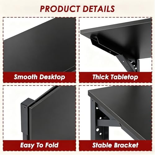 Need 30x20IN Wall Mounted Folding Table for Office Laundry Black