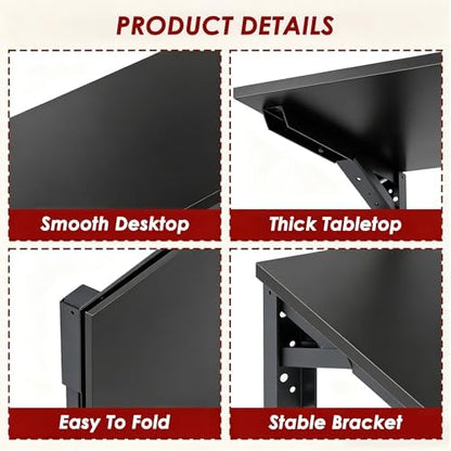 Need 30x20IN Wall Mounted Folding Table for Office Laundry Black