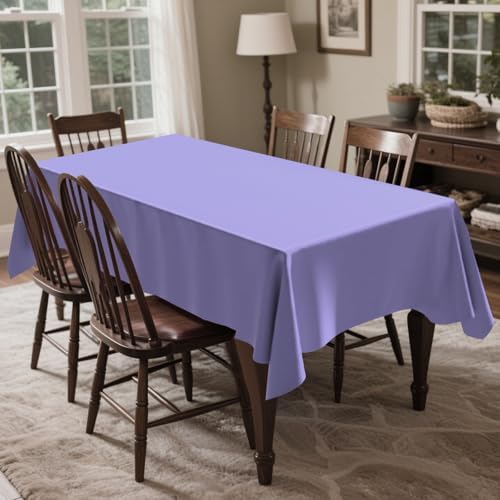CXPSINC 54 Inch X 100 Feet Plastic Table Cover Roll Disposable Tablecloth with Slide Cutter for All Type/Shape Tables | Party, Banquet, Birthdays, Weddings(Purple, 100 Feet)