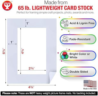 Hygloss 48 Pack Paper Picture Frames, White cardstock Photo Frame 4.75x6.75-Inch, Papers Frames to Decorate for Wedding Birthday DIY Classroom Crafts and Decorations