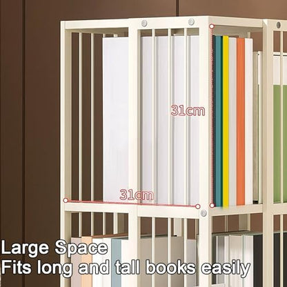 GAMAK Rotating Bookshelf with Brake Wheels Revolving Bookcase 360° Display 3-4tier Floor Standing Bookcase Used in Bedrooms Living Rooms Study Office (Size : Three)
