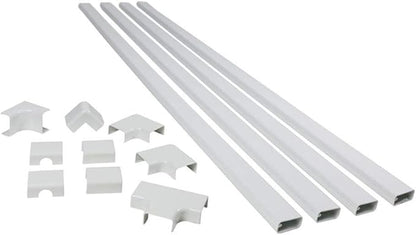 Legrand Wiremold C310 Cordmate III 10 Foot 11 Piece Cord Cover Kit, Organizer for Wall, Holds Up to 5 Cords or Cables, 45"L x 1.5"W, White (1 Pack)