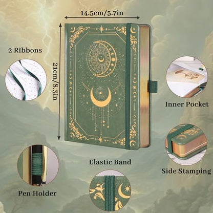 TIEFOSSI Line Journal Notebook for Women Men, 316 Pages,8.3x5.8 IN