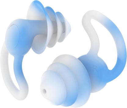 Reusable Swimming Ear Plugs with Nose Clips -2 Pairs Silicone Swimmers Ear Plugs for Adult Water Surfing, Snorkeling, Sleeping and Shower