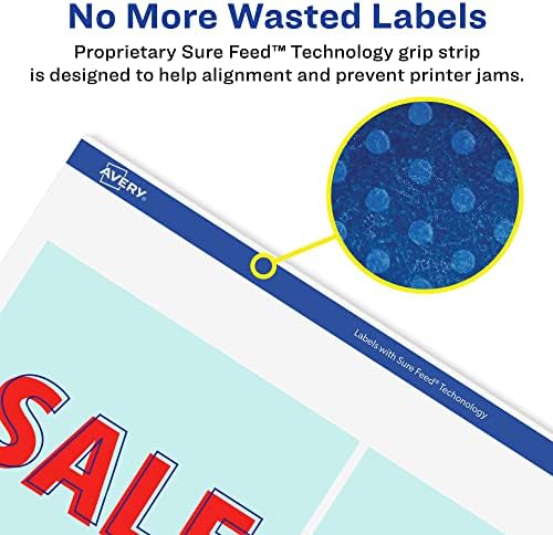 Avery Glossy White Square Labels, Sure Feed Technology, 4" x 4", 200 Glossy White Labels, Permanent Adhesive, Laser/Inkjet Printable