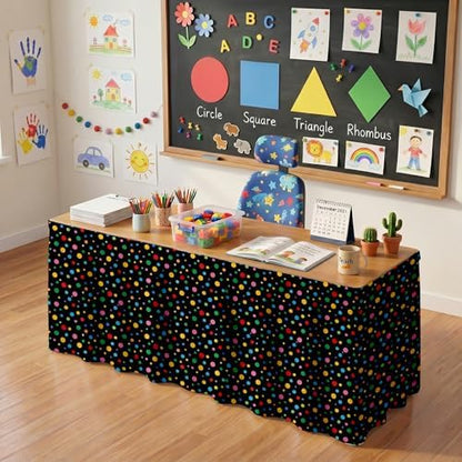 Teacher Desk Skirt for Classroom Ruffle Table Skirt Back to School