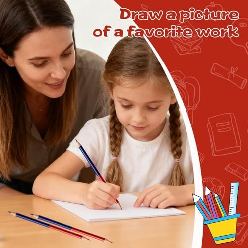 100 PCS Checking & Grading Pencils, Red and Blue Double Ended Erasable Pencils with Sharpeners, Pre-Sharpened #2 HB Back to School Supplies for Teachers, Testing, Office & Map Marking(100)