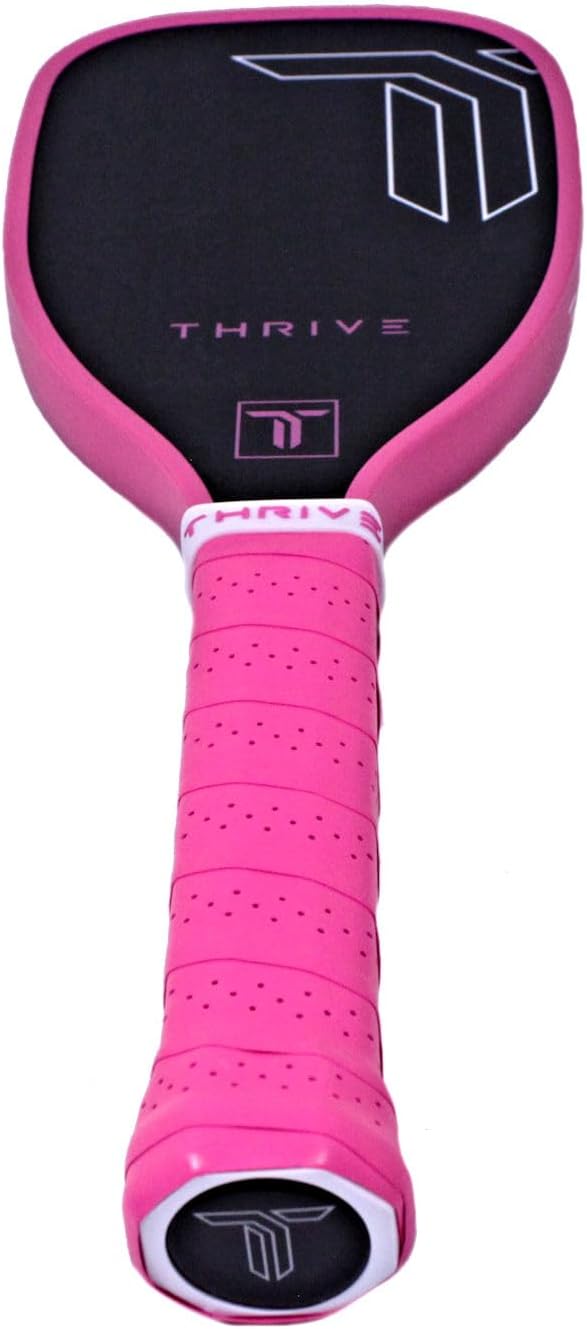 Thrive Pickleball Training Paddle Kit - Includes Trainer Paddle, 3 Fast Hands Mini Pickleballs & Paddle Eraser - T-700 Carbon Fiber, Extra Long Handle, 16mm Core