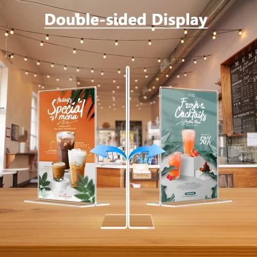MaxGear 12 Pack Acrylic Sign Holder 8.5x11, Double-Sided Display, Vertical