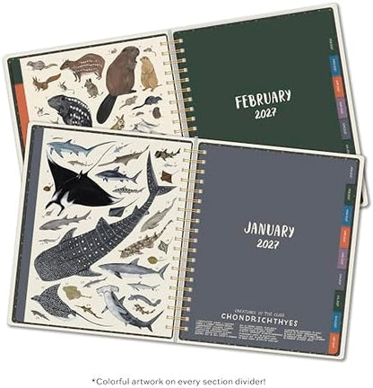 High Note 2027 Planner, 17-Month Weekly & Monthly Hardcover Planner: August 2026 to December 2027, 9" x 10", Orders of the Animals with Notes, Lists & Reference Pages + Sticker Sheet