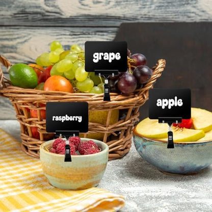 30Pack Mini Chalkboard Signs with Rotatable Clip, Double Head Sale Signs for Retail Store Plastic Merchandise Sign Display Clip Holder for Food, Store Signs Displays