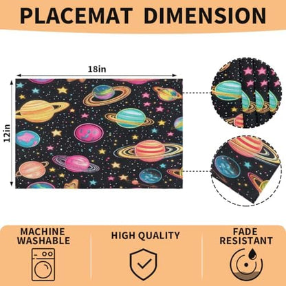 Placemats Set of 4 Washable Linen Place Mats Cloth Table Mats 12x18 Inch