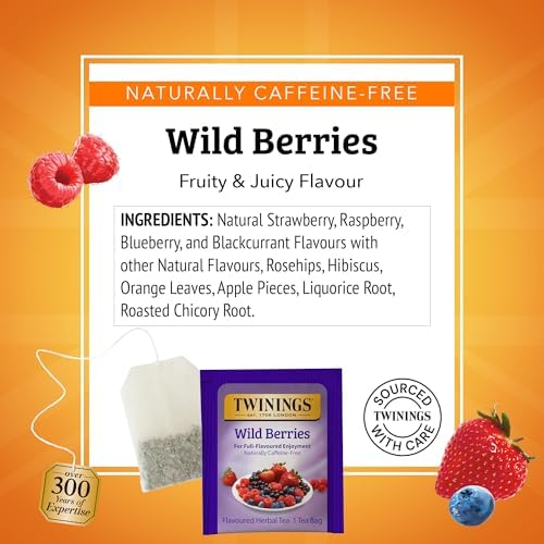 Twinings Wild Berries Herbal Tea Bags, 20 CT Box (6 Pack)