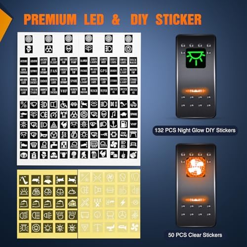 Nilight 4 Gang Rocker Switch Panel with PD Type C and USB Charger Voltmeter