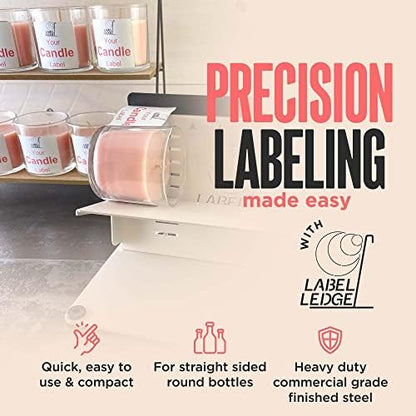 The Label Ledge – Original Patented Candle Label Applicator Tool (Made in USA) | Precise Label Placement Tool for Jars, Bottles & Candle Vessels