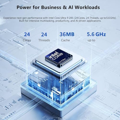 Lenovo IdeaCentre Tower Desktop Computer • 24-core Intel Ultra 9 285 Processor • 16GB DDR5 • 512GB SSD • Office 365 for The Web • HDMI + VGA, Wi-Fi 6E • Wired Keyboard & Mouse • Windows 11