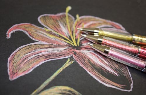 Pentel Arts Slicci Metallic 0.8 mm Needle Tip Gel Pen, Metallic Violet Ink, Box of 12 (BG208-MV)
