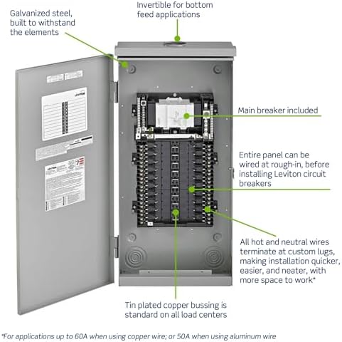 Leviton 20 Space Outdoor Load Center with 150A Main Circuit Breaker, LR215-BDD