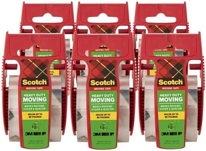 Scotch Heavy Duty Moving Packing Tape, Clear, 1.88 in. x 22.2 yd.