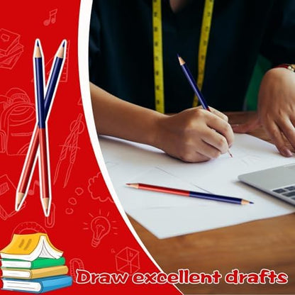 100 PCS Checking & Grading Pencils, Red and Blue Double Ended Erasable Pencils with Sharpeners, Pre-Sharpened #2 HB Back to School Supplies for Teachers, Testing, Office & Map Marking(100)