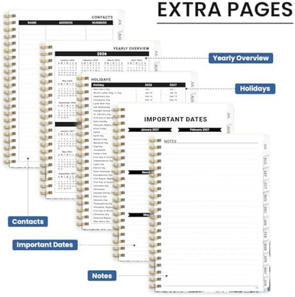 Large Planner 2026-2027, A4 (8.5" x 11") Hardcover Weekly & Monthly Planner July 2026 - June 2027 with Monthly Tabs, Academic Planner for School, Work and Office, Blue Elegance