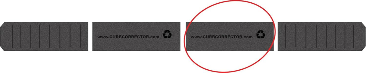 Curb Corrector - Center Add-On Extension - 4 Feet Long, Black, 1EXT