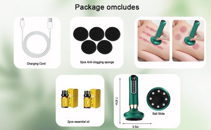 VHV Cellulite Massage Tool-Cupping Kit for Massage Therapy、Lymphatic Drainage Massager、12 Speed Adjustable Suction Cupping Therapy Set, Belly, Thighs, Arms, Butt.（Green