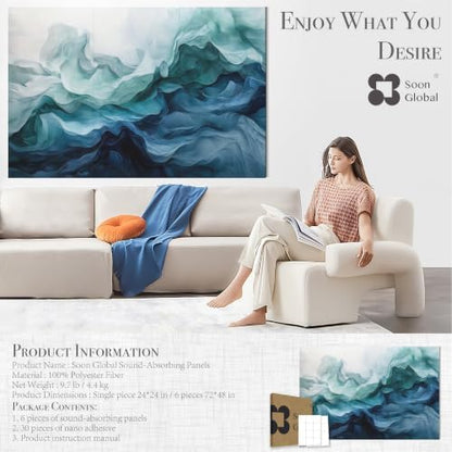 Soon Global Acoustic Wall Panels, Art Acoustic Panels, Aqua Dreams