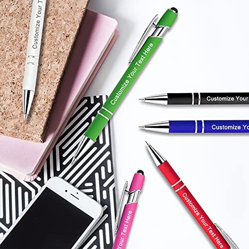 Qingxily Up to 300 Pcs Custom Pens Bulk,Personalized Pens with Free Engraving,Customized Stylus Ballpoint Pens with Your Name,Text,Message for Business,Graduation,Anniversaries-Colorful Pens 300 Pcs