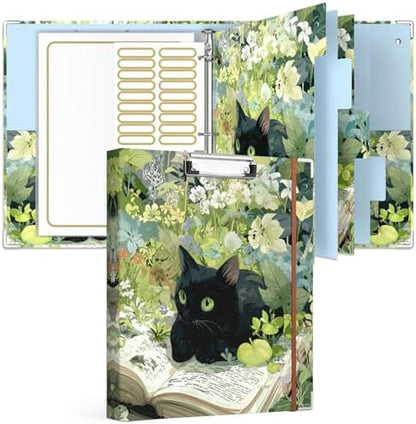 Rouidr 3 Ring Binder with clipboard, 1 inch 8.5 x 11 in Letter Size View Binders Organizer with Dividers Tabs & Clear Sleeves, School Supplies, Office Supplies