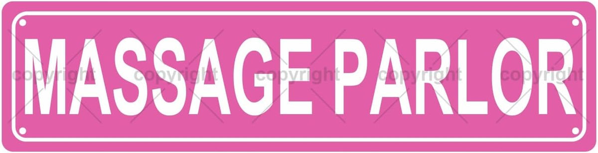 MASSAGE PARLOR Space Metal Tin Street Sign Bar Cafe Garage Cave Home Room Wall Bathroom Farmhouse Garden Porch Patio Decor, 16 x 4 Inch
