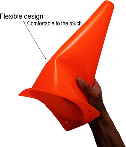 12 Inch Traffic Training Cones, 12 Pack Cones Sports Training Agility Plastic Safety Parking Cones, Agility Field Marker Cones for Soccer Basketball Football, Outdoor Sport Activity