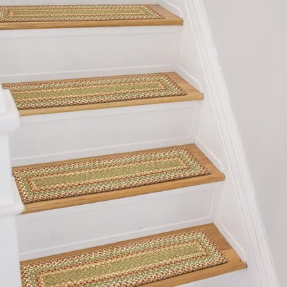 Homespice Azalea Jute Braided Stair Treads, Rect 8x28 Set of 13