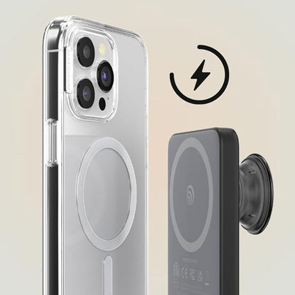 PopSockets PowerPack for MagSafe Magnetic Power Bank, Portable Phone Charger, Magnetic Wireless Battery Pack, 5000mAh for iPhone 16/15/14/13/12 Pro/Pro Max/Plus - White