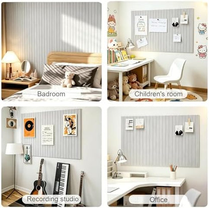 0.47" Thick Felt Pin Board 36"x24" Large Cork Board Alternative 6 Pack 11.81"x11.81"Felt Bulletin Board Wall Tiles Notice Board with 30 Pushpins for Home Office School(Fine-Light Camel)