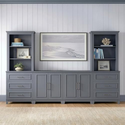 Martha Stewart Lily Pond 6-Piece Modular Media Center, Slate Blue