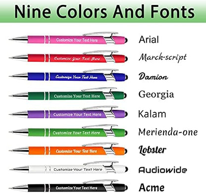 Qingxily Up to 300 Pcs Customized Pen Set, Personalized Pens with Free Engraving, Stylus Ballpoint Pen with Your Name/Message, 204 colorful Pcs for Business/Graduation/Anniversaries