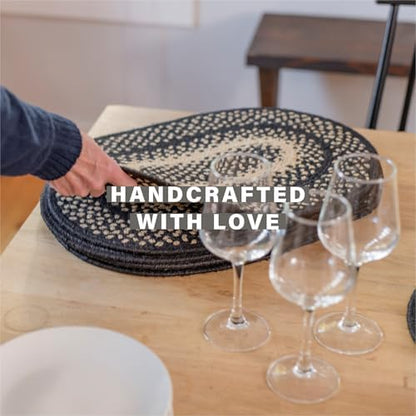 Homespice Manchester Jute Braided Placemats, Rect 13x19 Set of 4