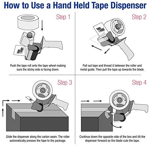 BOX USA (1 Pack) Heavy-Duty Carton Sealing Tape Dispenser, 4', Blue/White