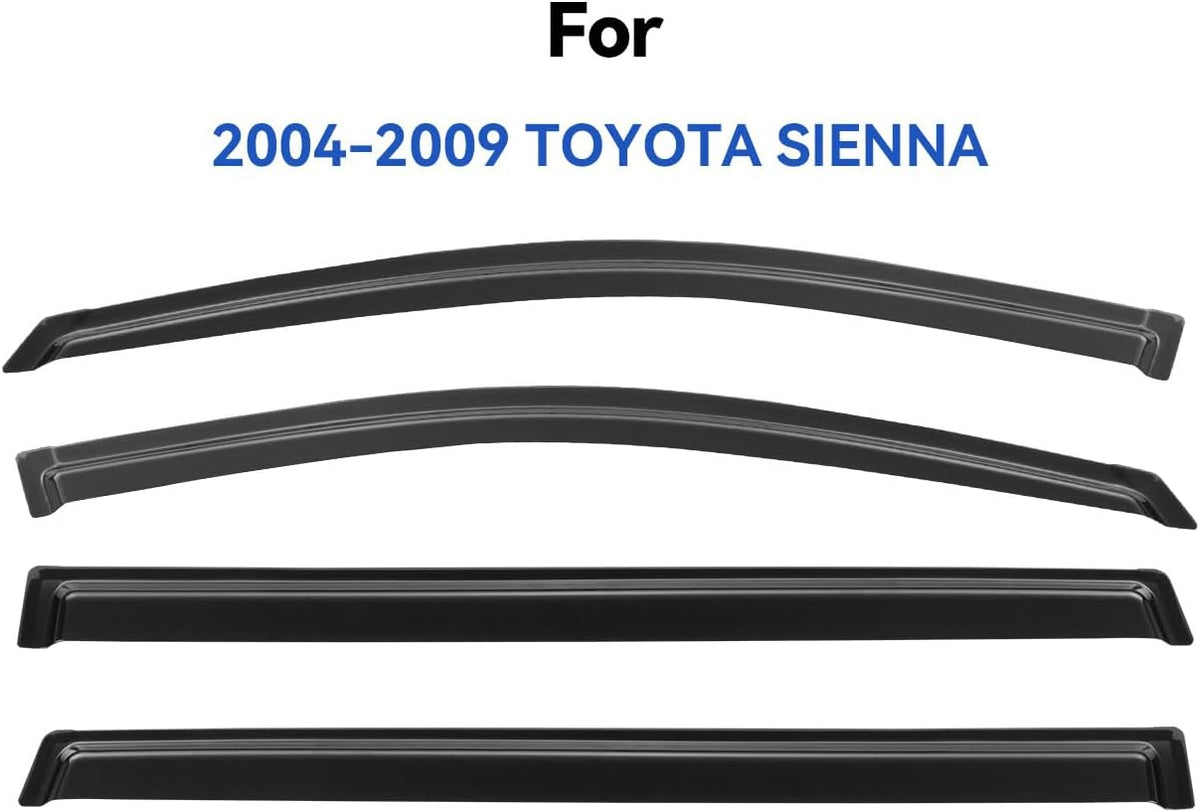 Window Visors Rain Guards Shield for 2004-2009 Toyota Sienna, Out-Channel Window Vent Wind Deflectors Visors Shades for 04 05 06 07 08 09 Sienna
