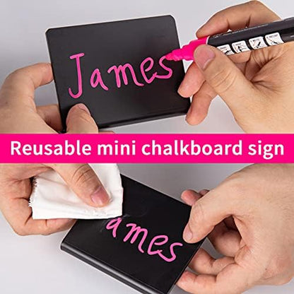 AITEE 20 Pack Acrylic Mini Chalkboard Signs Small Blackboards L-Shaped