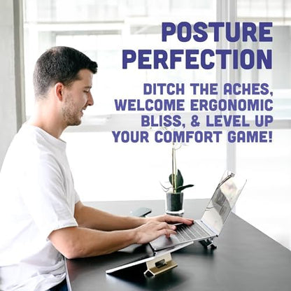 Steepy (2 Pack) - Portable Electronic Device Stand - Lightweight Laptop Stand for Laptops, Smartphones, Tablets, Projectors - Recycled Plastic - Posture Perfection - Cooling Ventilation - Blue Ocean
