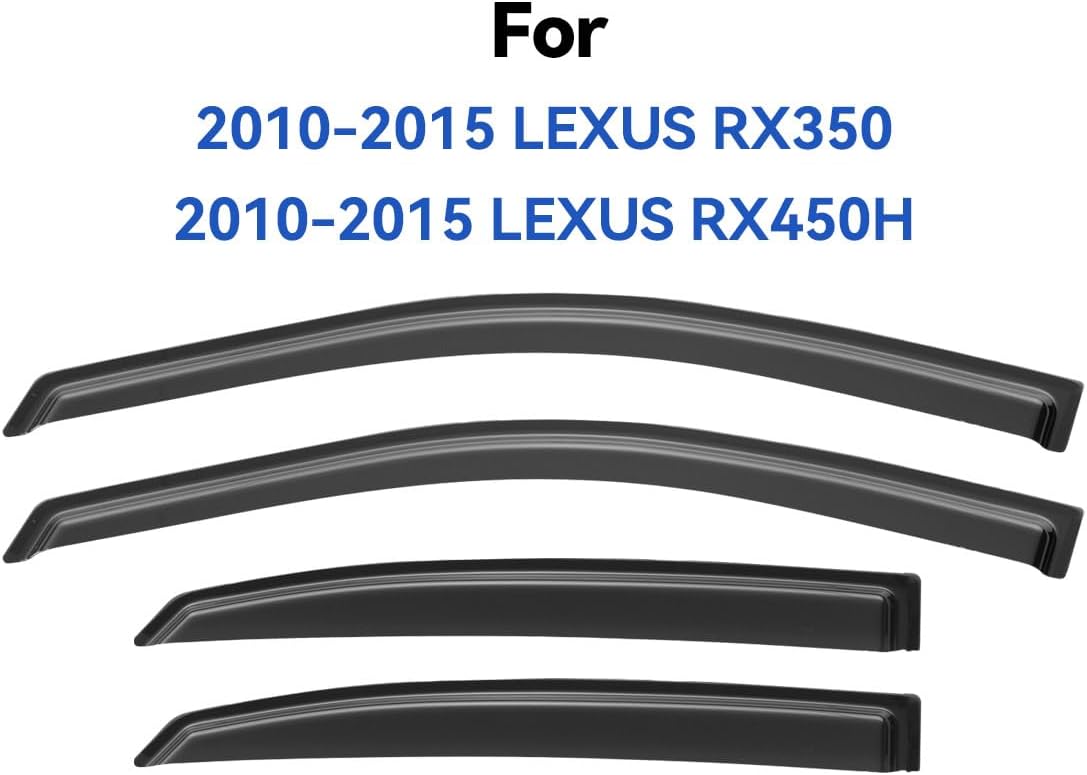 Window Visors Rain Guards for 2010-2015 Lexus RX350, Out-Channel Window Vent Wind Deflectors Visors Shades for 10-15 Lexus RX450h