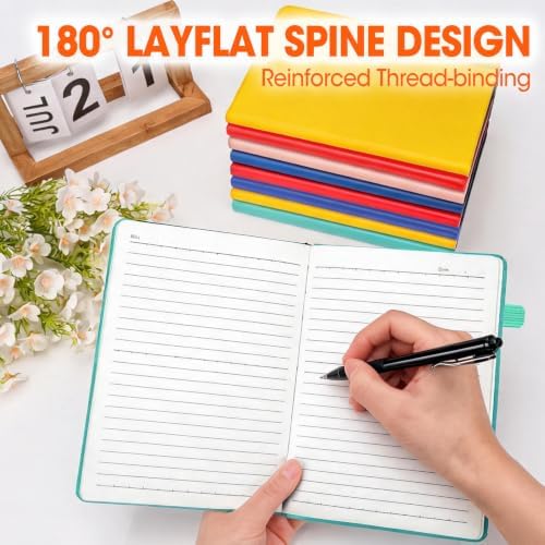 20 Pack Lined Journal Notebook with Pen, A5 Hardcover Leather Journal 5.5"*8.3", 5 Colors 136 Pages College Ruled Notebooks and Pen Set for Office School Business Supplies